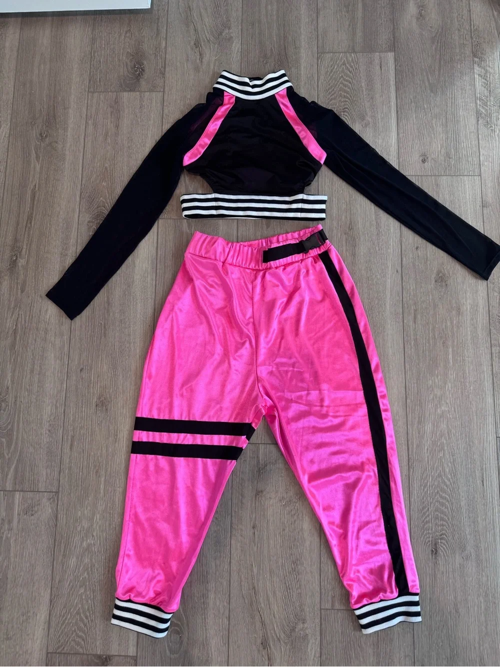 Revolution Kids Dance Costume - Black and Hot Pink Two-Piece Set